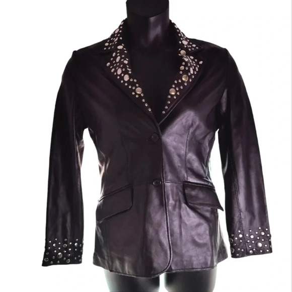 Pamela McCoy Studded Leather Jacket EUC ❤️ - Picture 1 of 16
